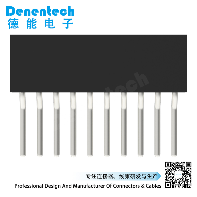 Denentech  hot sale 1.27MM machined female header H4.10xW2.20 single row right angle SMT female socket pin